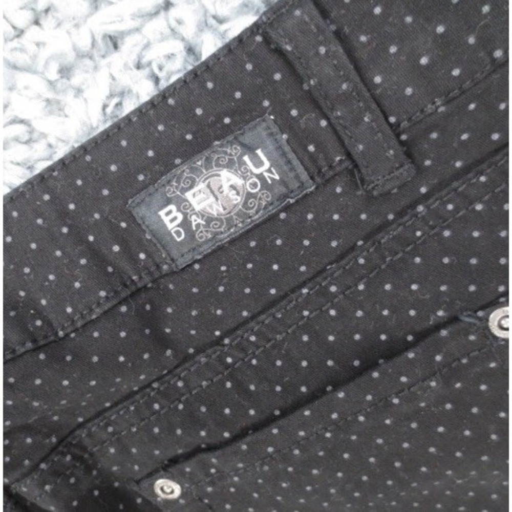 Beau Dawson Jeans Women's 12 Black‎ Polka Dot Stretch Blend Cropped Tapered Leg - Picture 6 of 6